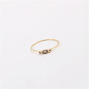 Ins Hot High End 18K Gold Plated Dainty Glass Rings for Women Trendy Jewelry