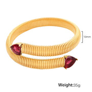 JEWELRY SZ17 Fashion Heart Bracelet Fashion Snake Bone Stretch Bracelet Stainless Steel Gold Plated Bangle