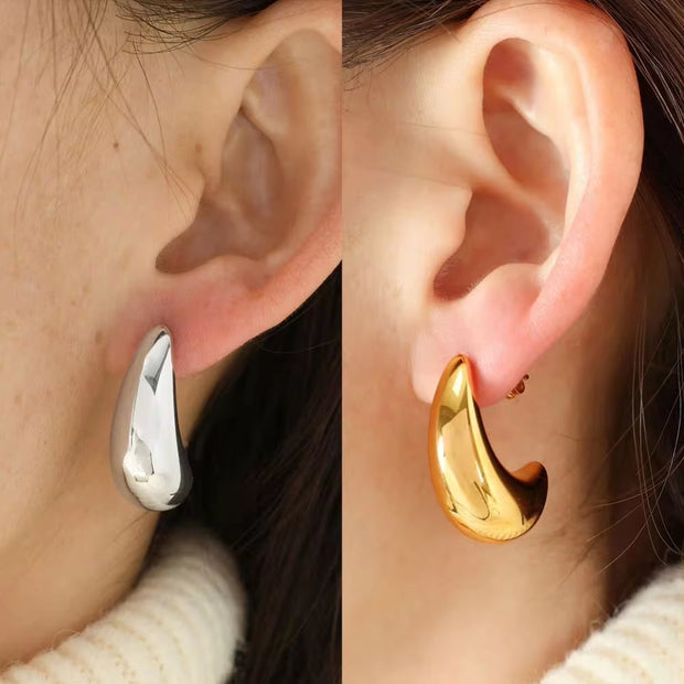 JEWELRY EH284 Factory Hot Sale Stainless Steel Earrings Premium Earrings 18 Gold Moon Earrings