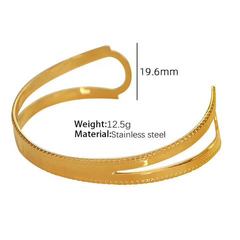 JEWELRY SZ29-35 2024 Fashion Stainless Steel Open Bangle Exaggerated Irregular Bangle