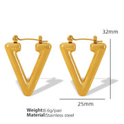 JEWELRY EH166 French New Fashion Street Fashion Inverted Triangle Earrings Printed Textured Earrings