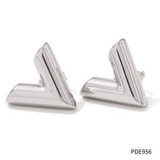 Vacuum Plating Letter V Stud Earrings Chic No Fade V Shape Stainless Steel Earrings for Women Girls