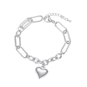 Fashion Jewelry Classic Women'S Stainless Steel Hearts Chain Hip Hop Bracelet for Men