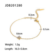 PVD Gold Plated Stainless Steel Green Cubic Zirconia Dainty Snake Butterfly Tennis Link Chain Bracelets