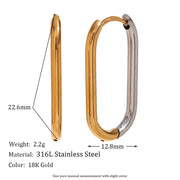 2024 Trendy Jewelry Melting Zircon Hoop Earrings Set 18K Gold Plated Cuff Earrings Stainless Steel Jewelry