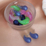 JEWELRY EH133 French Resin Earrings Teardrop Fashion Earrings Wholesale Mixed Colors