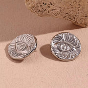 Vintage Jewelry Evil Eye Earrings Gold Plated Stud Earrings for Women Tarnish Free Stainless Steel Jewelry