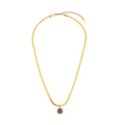 Colorful Zircon Necklaces Set Gold Plated Snake Chain Choker Stainless Steel Jewelry Set