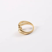 New Trendy 18K Gold Plated Stainless Steel Irregular Geometric Hug Rings Three Layers Chunky Rings for Women