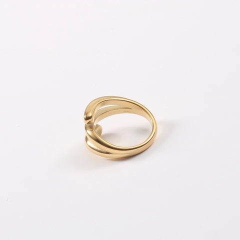 New Trendy 18K Gold Plated Stainless Steel Irregular Geometric Hug Rings Three Layers Chunky Rings for Women