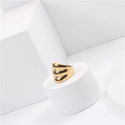 Simple Luxury Women Lady Jewelry 18K Gold Plated Stainless Steel Statement Ring