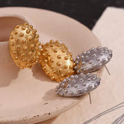 Chunky Earrings Oval Beaded Cactus Stud Earrings Trendy Earrings 2024 Gold Plated Stainless Steel Jewelry