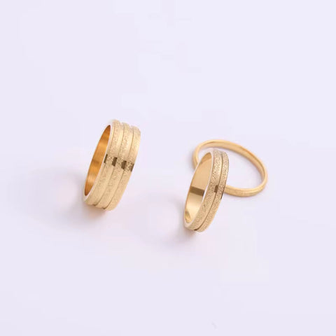 2.3/4/7Mm Width Waterproof 18K Gold Plated Stainless Steel Shiny Matte Sandblasted Ring