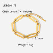 Retro Mesh Belt Titanium Gold Plated Wide Bracelet 18K Gold Plated Stainless Steel Link Chain Bracelet Cuban Chain Bracelets