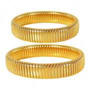 JEWELRY SZ16 Hight Quality Vertical Stripe Circle Stacking Bracelet Wide Bracelet Stainless Steel Bangle for Women