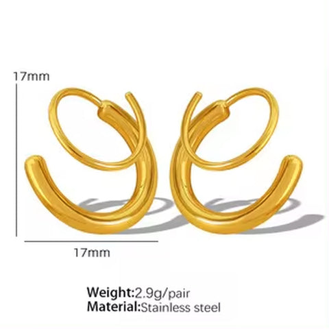 JEWELRY EH242-3 Hot Sale Earring Clasp Exaggerated Earrings Metal Plating Colour Preservation Earrings Set Zirconia