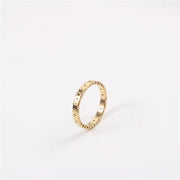 18K PVD Gold Plated 316L Stainless Steel Minimalist Daisy Thin Knuckle Ring