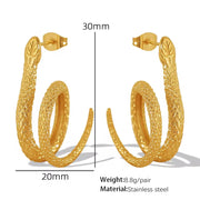 JEWELRY EH195 Korean Version of the Earrings Temperament Small Snake Hundred with Earrings Simple Gold-Plated 18K