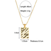 Wholesale Fashion Gold Plated Necklace Set Tarnish Free Jewelry Enamel Stainless Steel Pendant Necklace