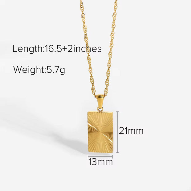 Sunburst Signet Pendant Necklace for Women 18K Gold Plated Stainless Steel Heart Butterfly Sunlight Disc Coin Choker Necklace