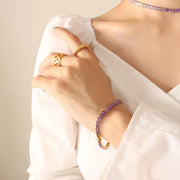 Fashion Gold Plated Bracelet with Zirconia Other Stainless Steel Jewelry Unisex Women