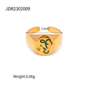 Spring Collections 18K Gold Plated Flower Tree Animal Pattern Rings Set Jewelry Fashion Colorful Oil Drop Ring