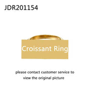 BAGUE CROISSANT Stainless Steel Ring Women 18 K Gold Plated Croissant Twisted Dome Ring for Men Women