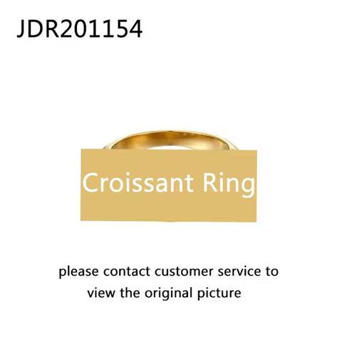 BAGUE CROISSANT Stainless Steel Ring Women 18 K Gold Plated Croissant Twisted Dome Ring for Men Women