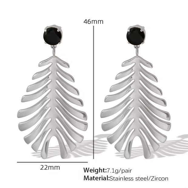 JEWELRY EH210 Premium Sense of Inlaid Zirconia Earrings 2024 New Exquisite Earrings Feathery Korean Version