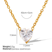 JEWELRY XL90 Fashion Zirconia Peach Heart Heart Pendant Necklace Collar Chain Micro Zirconia Necklace