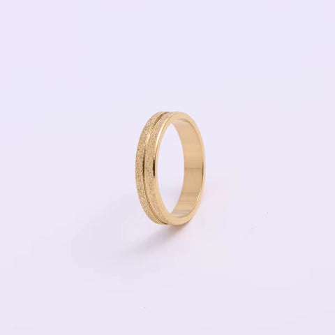 2.3/4/7Mm Width Waterproof 18K Gold Plated Stainless Steel Shiny Matte Sandblasted Ring