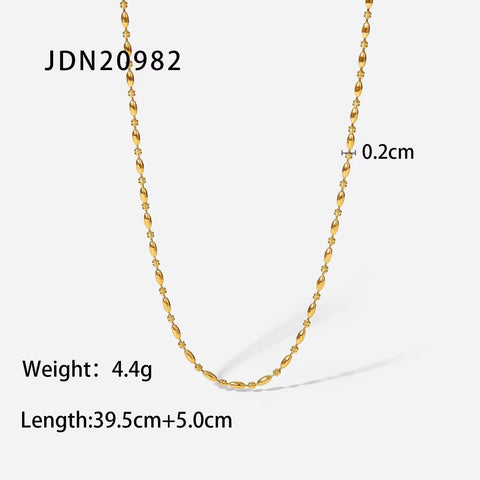 Waterproof Stainless Steel Thick Chain Layers Bead Snake Paperclip Cuban Chain Choker Necklace