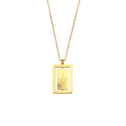 Wholesale Fashion Gold Plated Necklace Set Tarnish Free Jewelry Enamel Stainless Steel Pendant Necklace