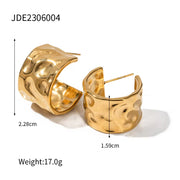 Jewelry Molten Style Irregular Earrings 18K Pvd Gold Plated Stainless Steel Water Drop High Polish Stud Earring