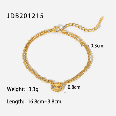 Retro Mesh Belt Titanium Gold Plated Wide Bracelet 18K Gold Plated Stainless Steel Link Chain Bracelet Cuban Chain Bracelets