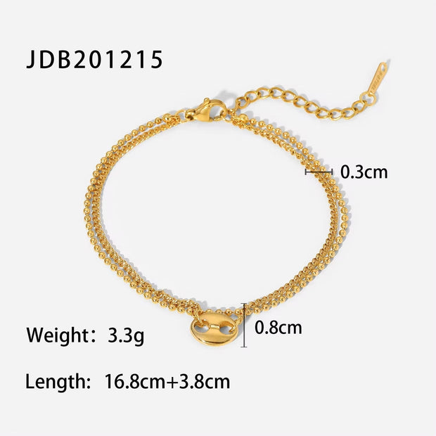 Retro Mesh Belt Titanium Gold Plated Wide Bracelet 18K Gold Plated Stainless Steel Link Chain Bracelet Cuban Chain Bracelets