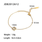 PVD Gold Plated Stainless Steel Green Cubic Zirconia Dainty Snake Butterfly Tennis Link Chain Bracelets