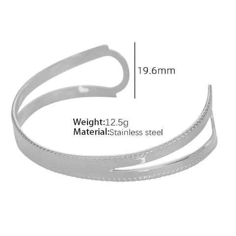 JEWELRY SZ29-35 2024 Fashion Stainless Steel Open Bangle Exaggerated Irregular Bangle