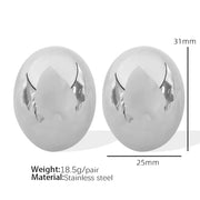 JEWELRY EH148-EH149 Fashion Texture Three-Dimensional Oval Earrings Simple Versatile Earrings for Women