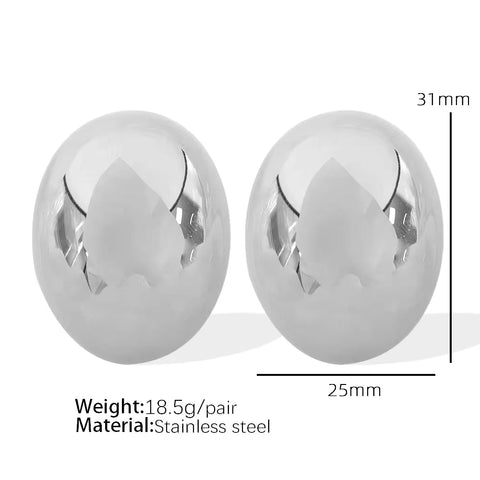 JEWELRY EH148-EH149 Fashion Texture Three-Dimensional Oval Earrings Simple Versatile Earrings for Women