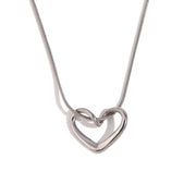 Summer 2024 Hollow Heart Pendant Necklace Gold Plated Snake Chain Necklace Stainless Steel Jewelry