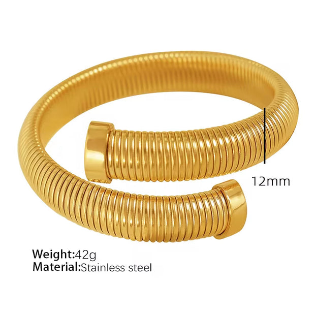 JEWELRY SZ43-4 Hot Selling Stacking Fashion Opening Adjustable Bracelet Stretchy Snake Bone Chain Bangle