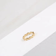 18K Gold Plating Stainless Steel Two Step Step Wall Shape Women Stacking Ring