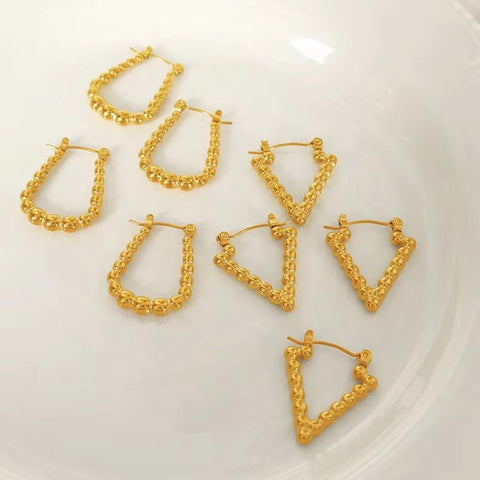 JEWELRY EH170-1 High Fashion Fashion Street Fashion Inverted Triangles Geometric Earrings round Patchwork