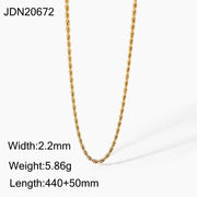 Simple Stainless Steel Basic Chain Necklace Stainless Steel Punk Snake Chain Cuban Chain Necklace