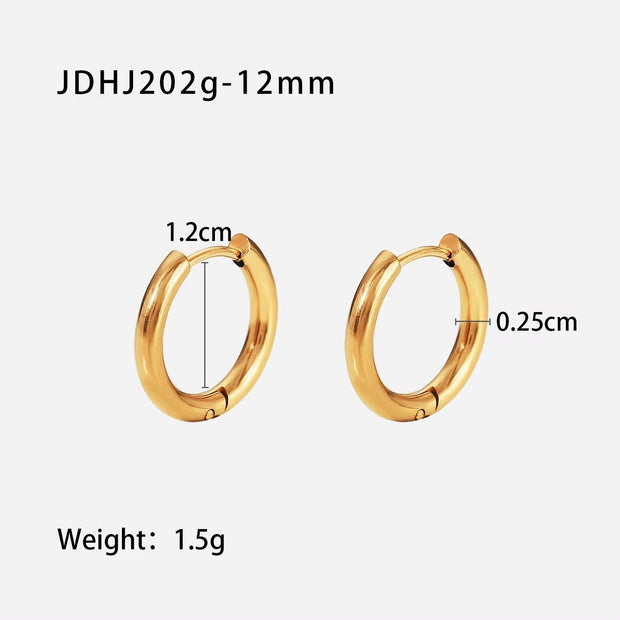 Manufacturer Multiple Sizes 2.5Mm Circle Hoop Earrings Geometric round Stainless Steel Huggie Earrings for Women