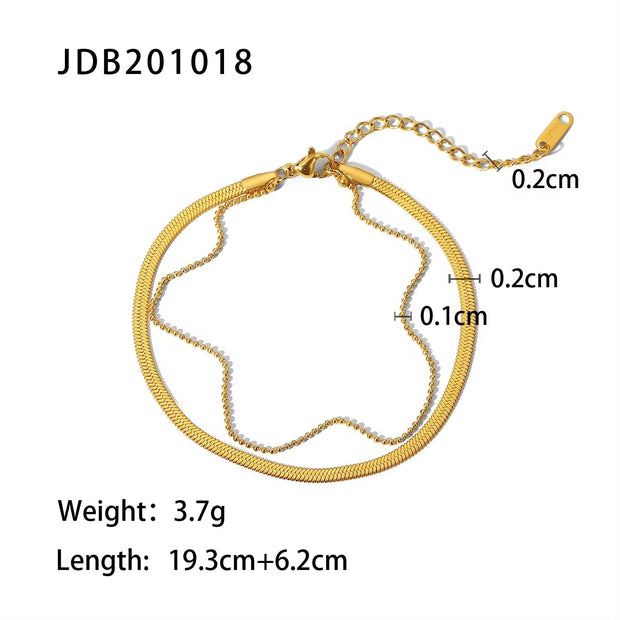 Chain Cross Double Layer Daity Anklet