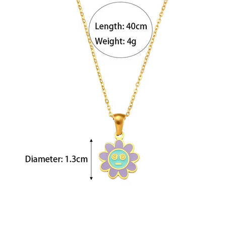 Colorful Enamel Angel Dragonfly Pendant Necklaces 18K Gold Plated Stainless Steel Jewelry Set