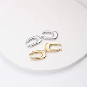 Non Tarnish Stainless Steel PVD 18K Gold Spiral Striped U-Shape HOOP Hollow Earrings