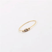 Ins Hot High End 18K Gold Plated Dainty Glass Rings for Women Trendy Jewelry